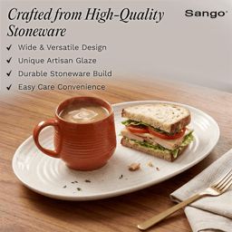 Sango Siterra 2pc. Speckled Stoneware Large Serving Platters Set