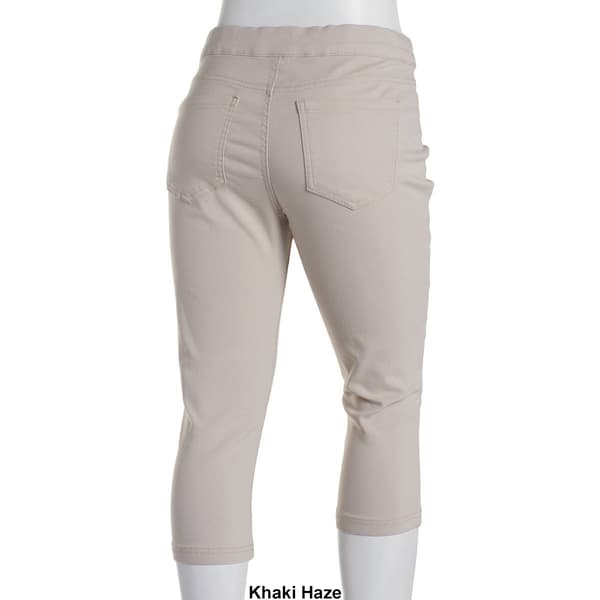 Womens Erika Joey Slit Hem Solid Twill Capri Pants