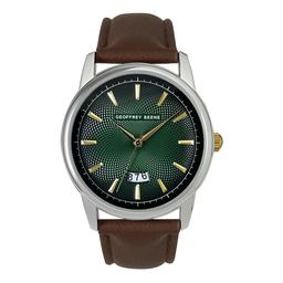 Mens Geoffrey Beene(R) Green/Brown Strap Watch - GB8223SLGR
