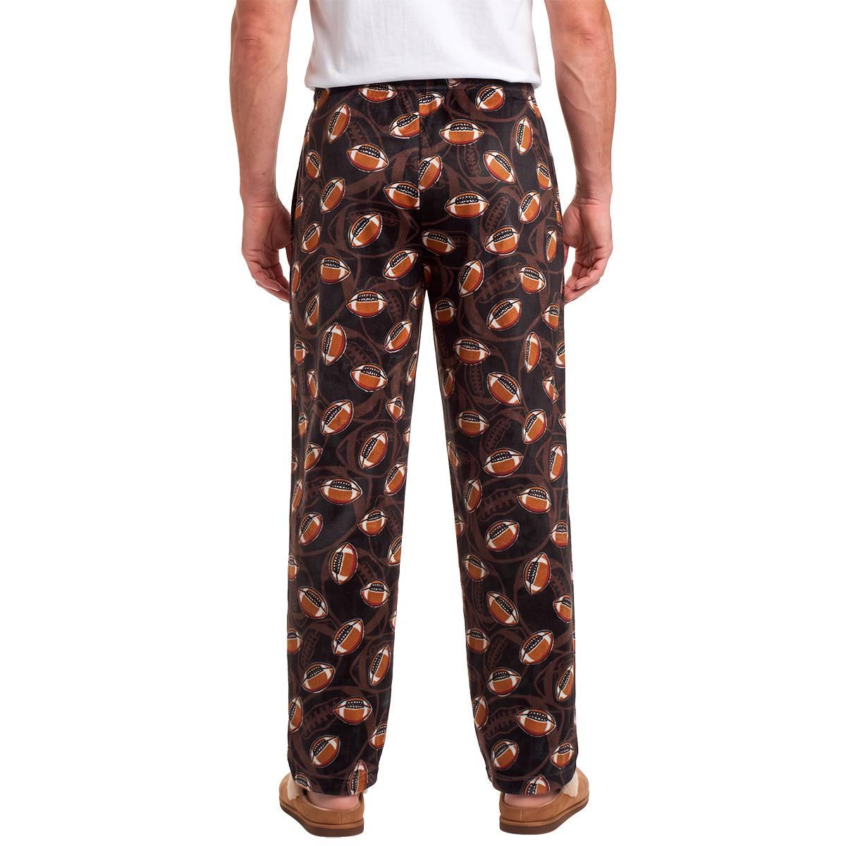 Preswick & Moore® Football Silky Fleece Pajama Pants - Black