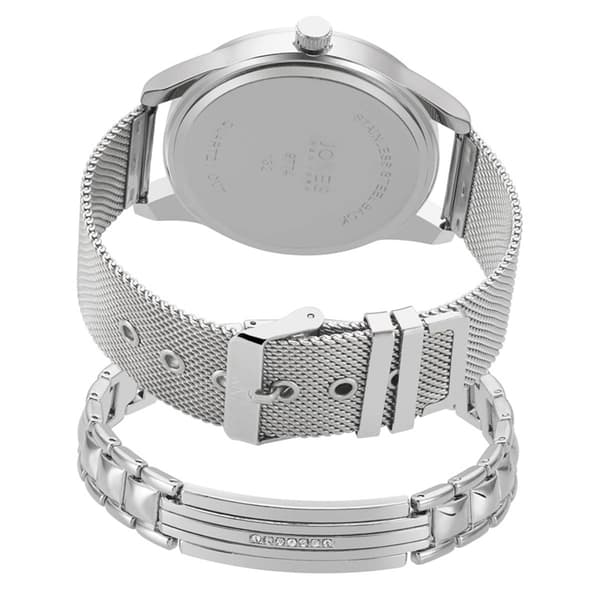 Mens Jones New York Silver-Tone Watch/Bracelet Set - 9774S-42-G28