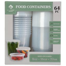 Gourmet Kitchen 64pc. Round Plastic Food Storage Set