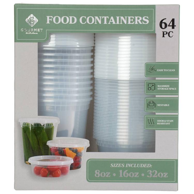 Gourmet Kitchen 64pc. Round Plastic Food Storage Set