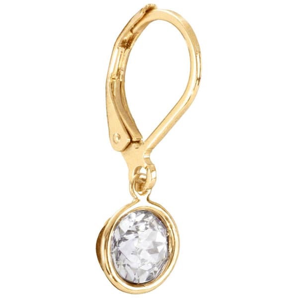 Athra 14kt. Gold over Brass 6mm Round Bezel Leverback Earrings