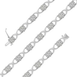 Diamond Classics™ 1ctw. Rose Cut Diamond Love Locks Link Bracelet