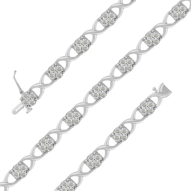 Diamond Classics™ 1ctw. Rose Cut Diamond Love Locks Link Bracelet