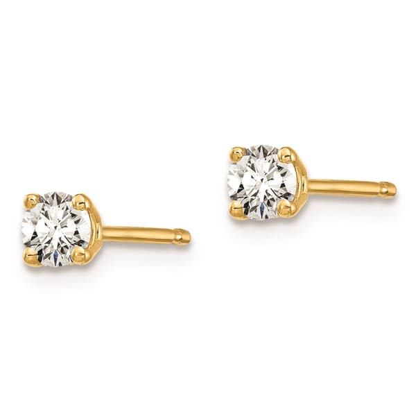 Pure Fire 14kt. Yellow Gold 1/5ctw. 4-Prong Diamond Stud Earrings