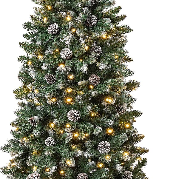 National Tree 7.5ft.Oakley Hills Snow Slim Pre-Lit Christmas Tree