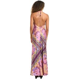 Juniors Morgan & Co. Scarf Print Halter Maxi Dress
