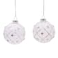 Kurt Adler 6pc. Jeweled Clear Feather White Ball Ornaments Set - image 2