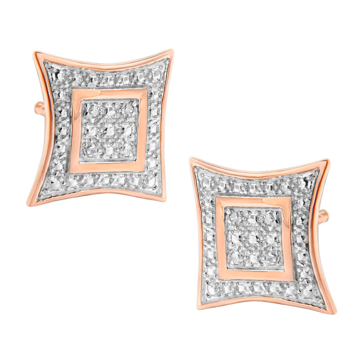 Diamond Classics™ 14kt. Rose Gold Four Pointed Earrings