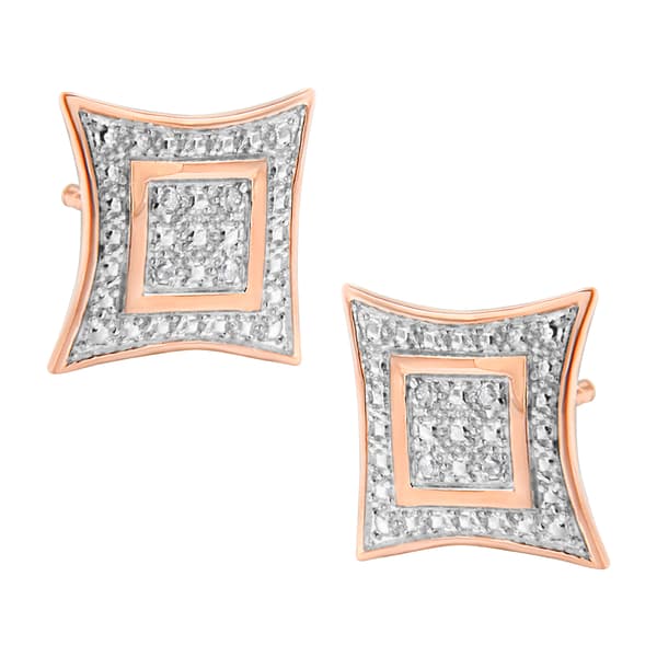 Diamond Classics&#40;tm&#41; 14kt. Rose Gold Four Pointed Earrings