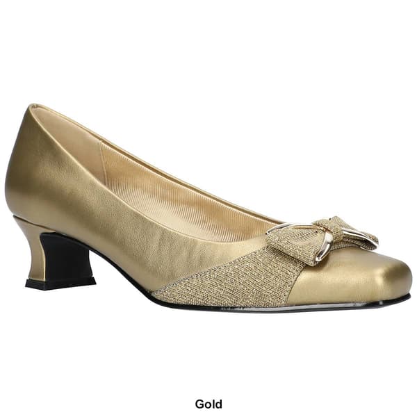 Womens Easy Street Rejoice Glitter Bow Heels