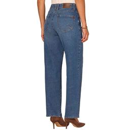 Womens Democracy “Ab”solution® Mid-Blue Stovepipe Straight Jeans