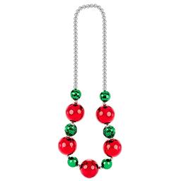 Red & Silver Stripe Crystal Necklace