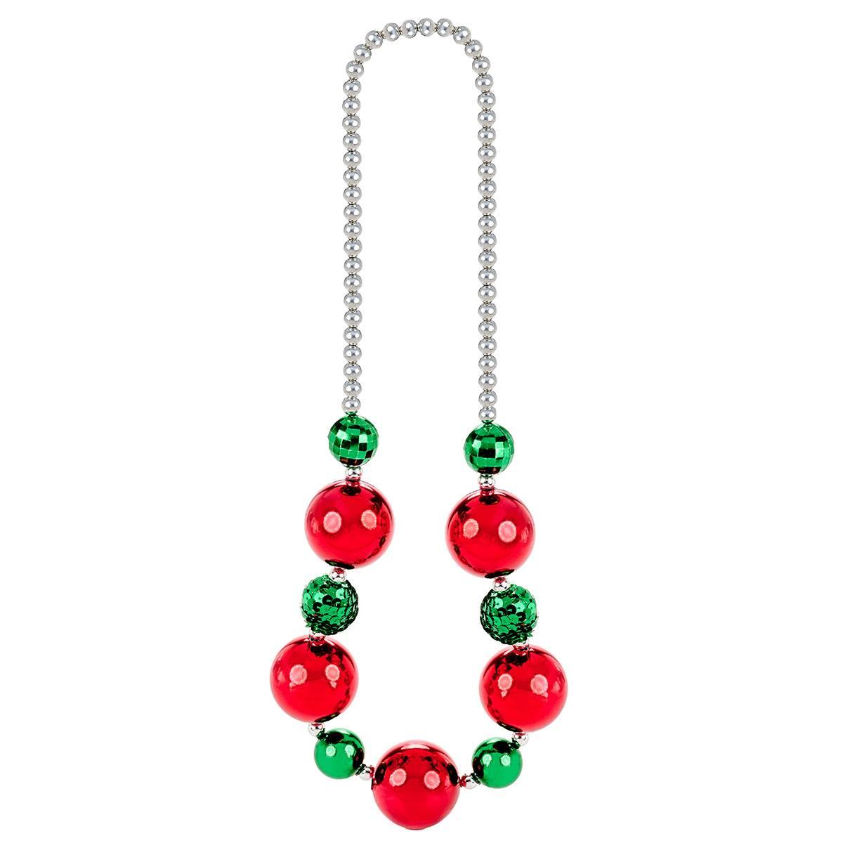 Red & Silver Stripe Crystal Necklace