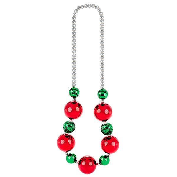 Red & Silver Stripe Crystal Necklace