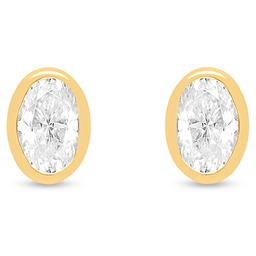 Nova Star® Gold Plated Sterling Silver Lab Grown Diamond Earrings