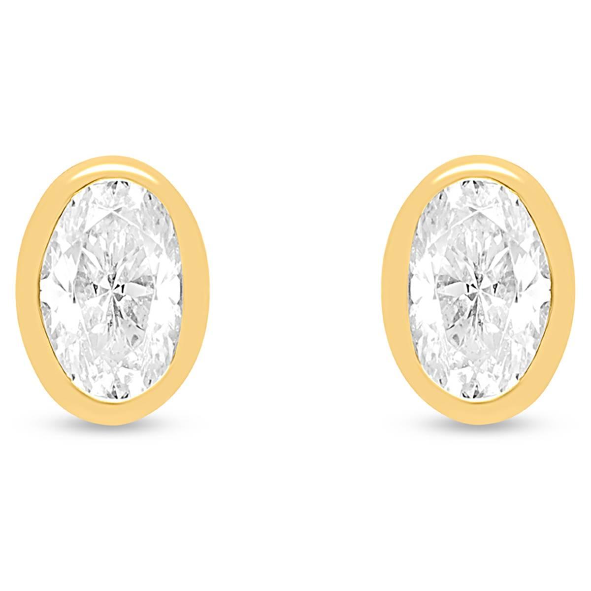 Nova Star® Gold Plated Sterling Silver Lab Grown Diamond Earrings