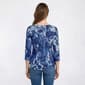 Womens Cocomo 3/4 Sleeve Denim Floral Seam Blouse - image 2