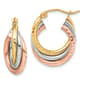 Gold Classics(tm) 10kt. Tri-color Diamond-cut Triple Hoop Earrings - image 1