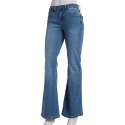 Juniors Celebrity Pink Mid Rise Extended Tab Bootcut Jeans