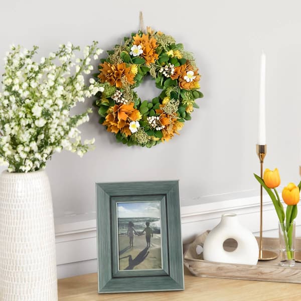 Northlight Seasonal Artificial Mixed Orange Floral Spring Wreath