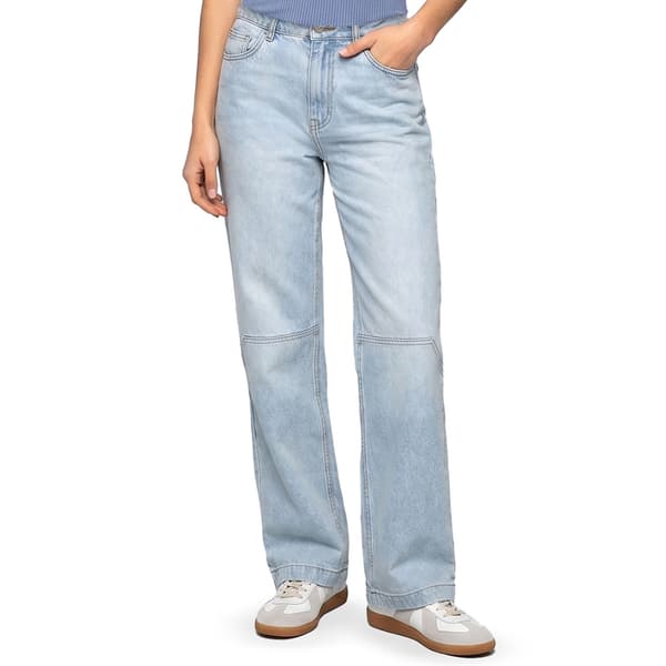 Juniors Madden Girl Loose Fit Seam Detail Wide Leg Jeans - image 