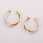 Ellen Tracy Tri-Color Sterling Silver Hoop Earrings - image 1