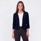 Womens 89th & Madison 3/4 Sleeve Solid Ribbed Peplum Hem Shrug - image 1