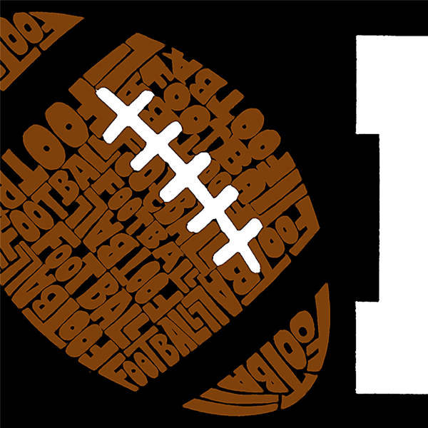 Womens LA Pop Art Football Mom Word Art Tee