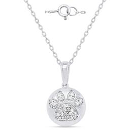 Nova Star® Sterling Silver 1/8ctw. Lab Grown Diamond Paw Pendant