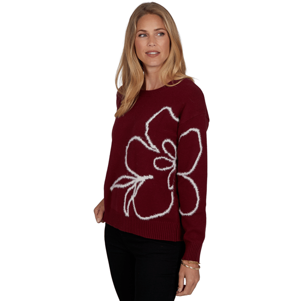 Womens Skye''s the Limit Wild Romance Large Floral Sweater