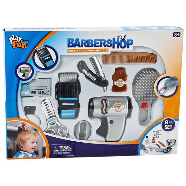 Play Time Fun 9pc. Barber Shop Playset - image 
