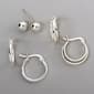 Sterling Silver 3pr. Ball & 2 Hoop Earrings - image 1