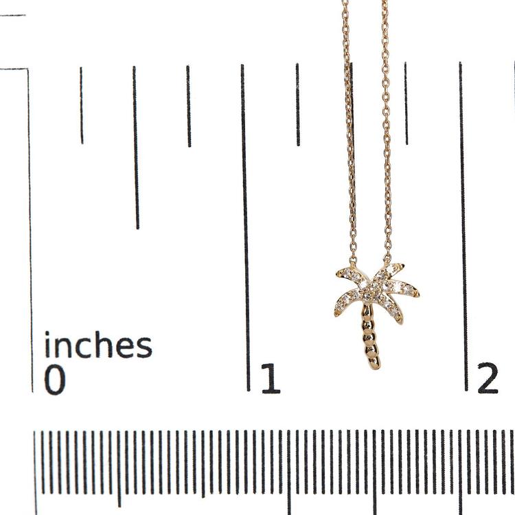 Haus of Brilliance 10kt. Gold 1/10ctw. Diamond Palm Tree Pendant