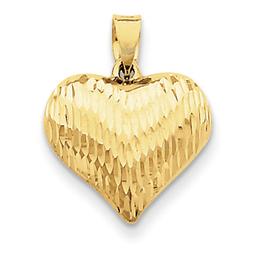 Gold Classics(tm) 14kt. Diamond Cut Puffed Heart Charm