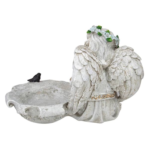 Northlight Seasonal 12.25in. Angel Bird Feeder Garden Statue
