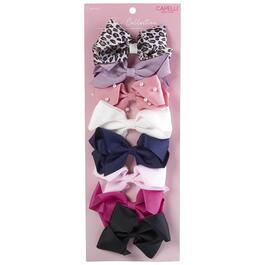 Girls Capelli New York 8pc. Leopard & Solid Bow Clips