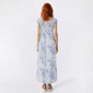 Juniors Pink Rose Floral Gauze Crinkle Maxi Dress- Blue Tile - image 2