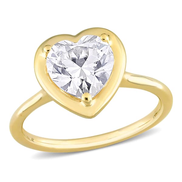 Gemstone Classics(tm) 10kt. Gold 2ctw. Moissanite Heart Ring - image 