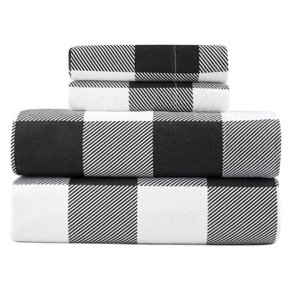 Kathy Ireland 100% Turkish Cotton Flannel Checkered Sheet Set