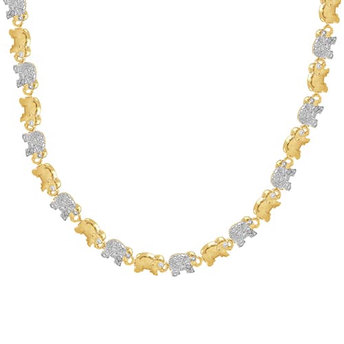 Gianni Argento Gold Plated Elephant Link Necklace - image 