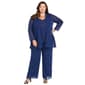 Plus Size R&M Richards 3 Piece Beaded Trim Pant Set - image 1