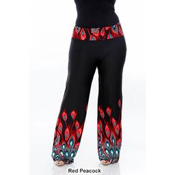 Plus Size White Mark Printed Palazzo Pants-Peacock