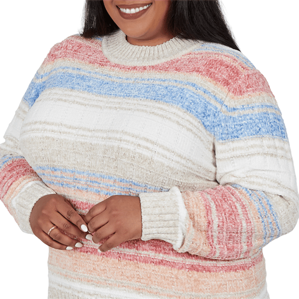 Plus Size Alfred Dunner Sunset Ridge Space Dye Stripe Sweater