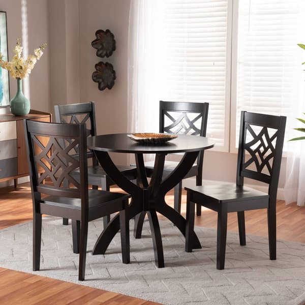 Baxton Studio Anila Dark Brown Finished Wood 5pc. Dining Set