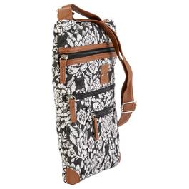 Stone Mountain Quilted Lockport Floral Crossbody - Black/White