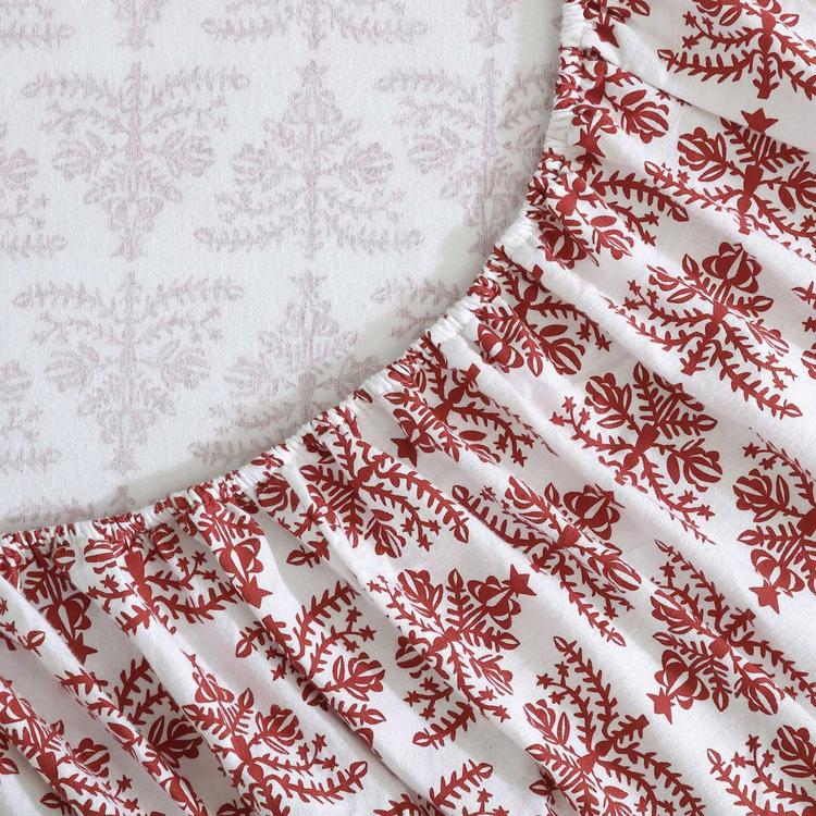 Eddie Bauer Jolly Trees Cotton Flannel Sheet Set