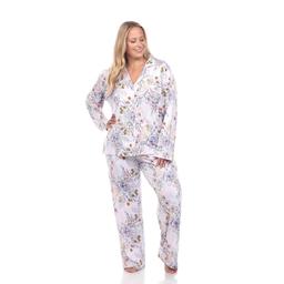 Plus Size White Mark 2pc. Long Sleeve Floral Pajama Set